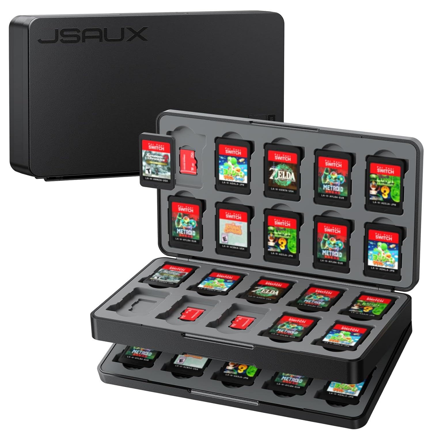 JSAUX Estuche para Juegos Nintendo Switch 2 / OLED / Lite – Caja para 40 Cartuchos