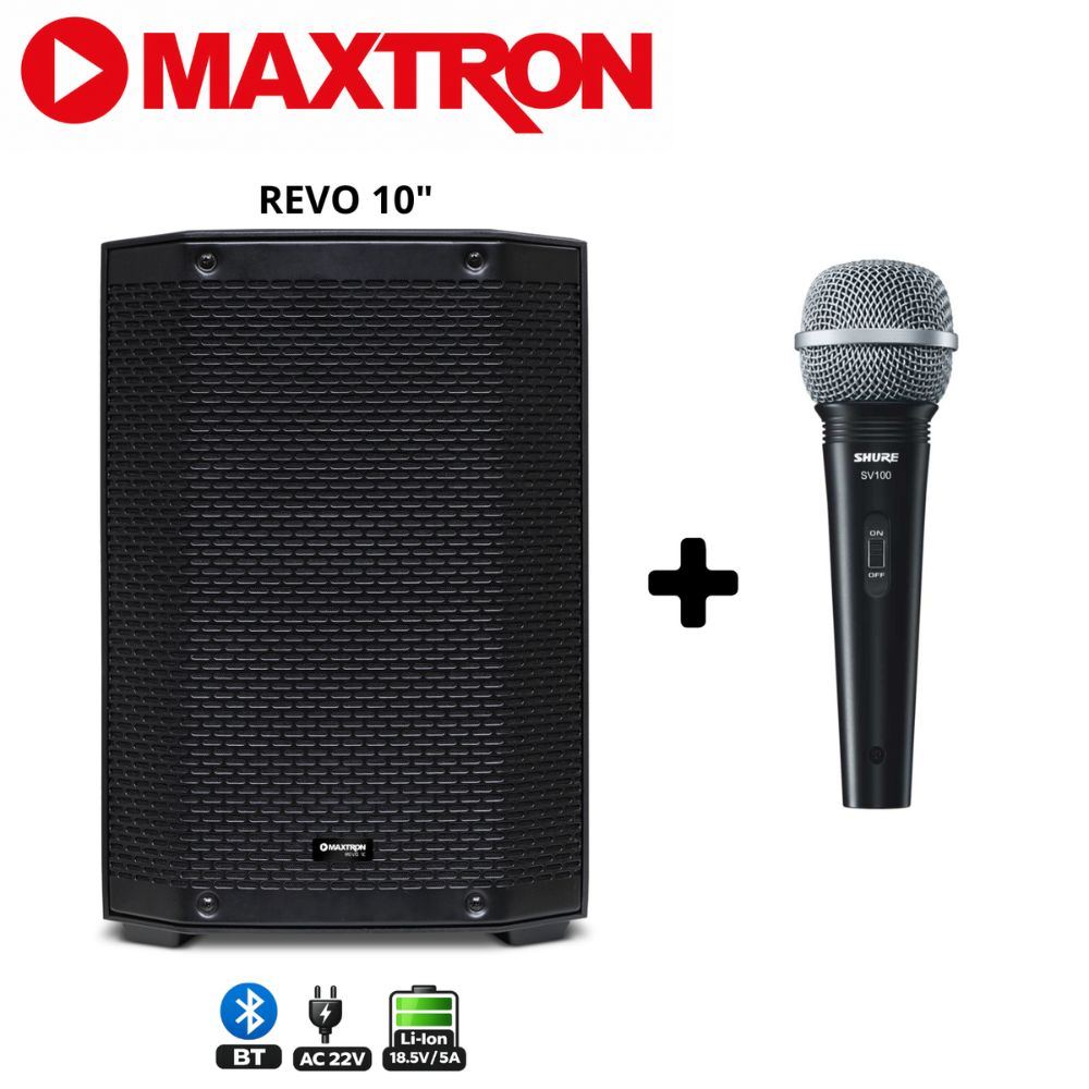 Promo Maxtron Parlante REVO MXT 8110 Microfono shure SV100