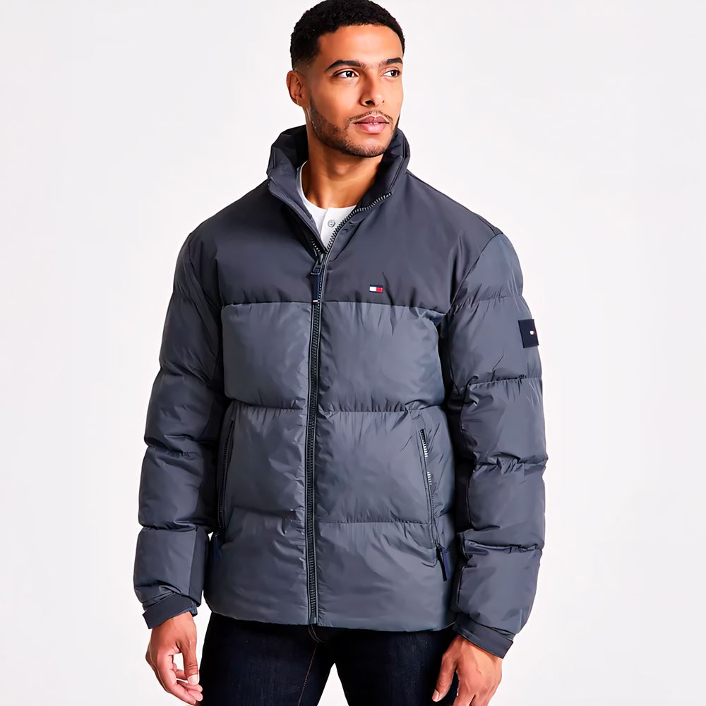 Tommy Hilfiger Mixed-Media Puffer Casaca Hombre