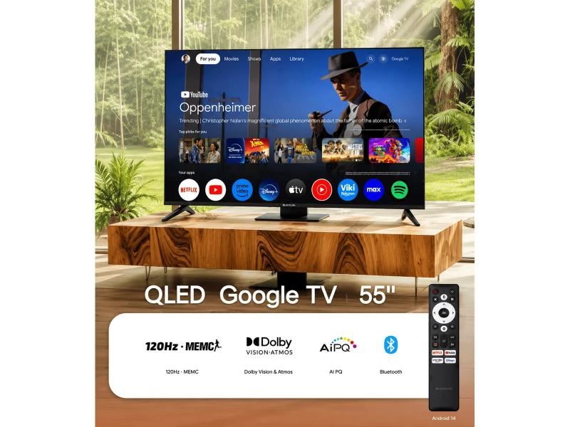 Televisor Blackline QLED 55 UHD 4K Smart TV BL55-T6210QD