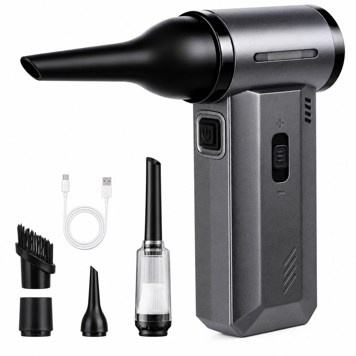 Soplador Aspirador De Aire Eléctrico Para PC Auto Teclado Jardín 130000 RPM Motor Brushless USB-C