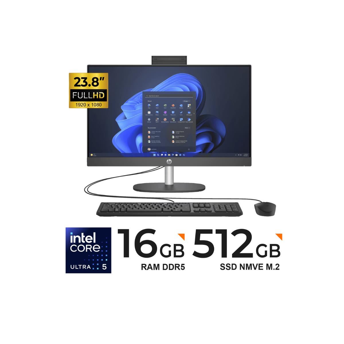 PC TODO EN UNO HP PROONE 240 G10 Ultra 5-125U FHD IPS 23.8"  6GB 512GB SSD FreeDOS
