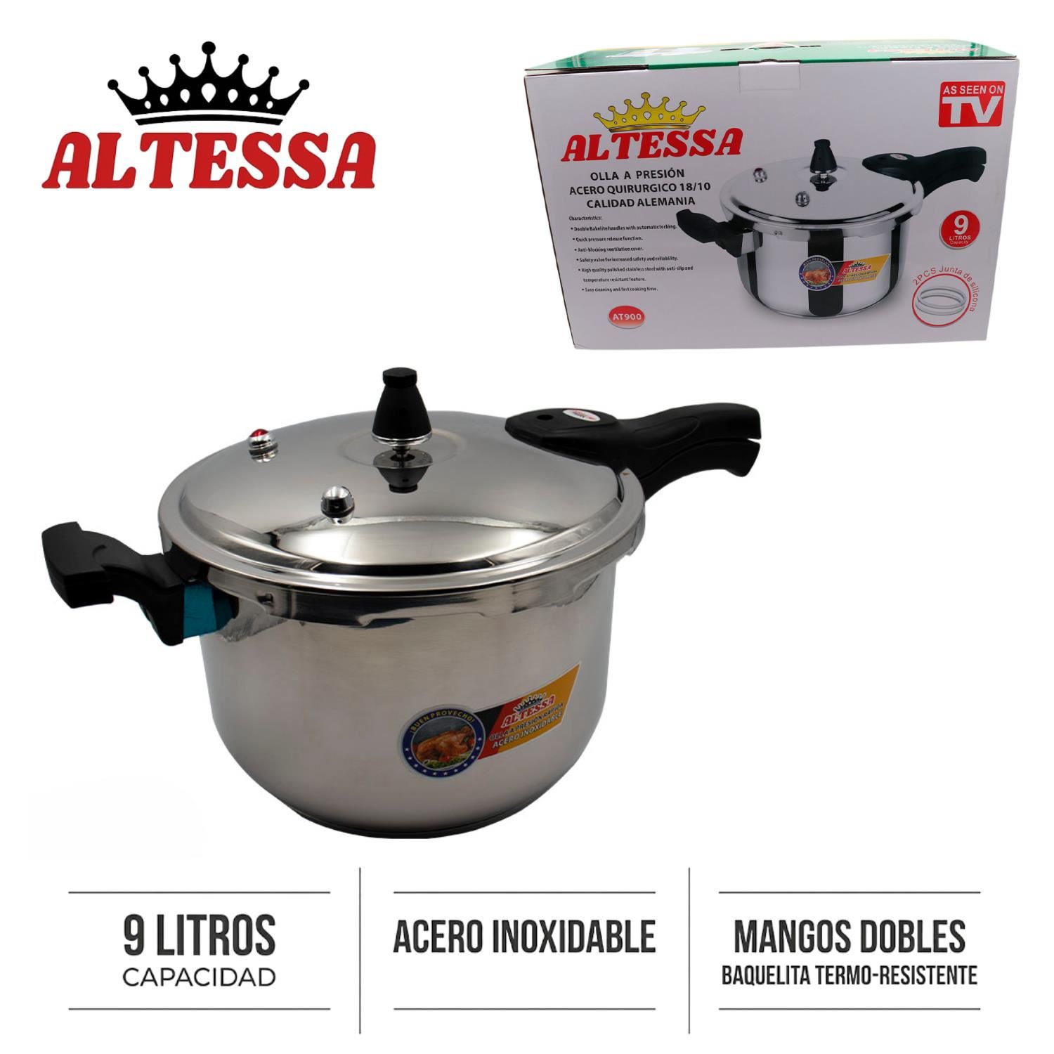 Olla a Presión Altessa Acero Inoxidable 18/10 9L.