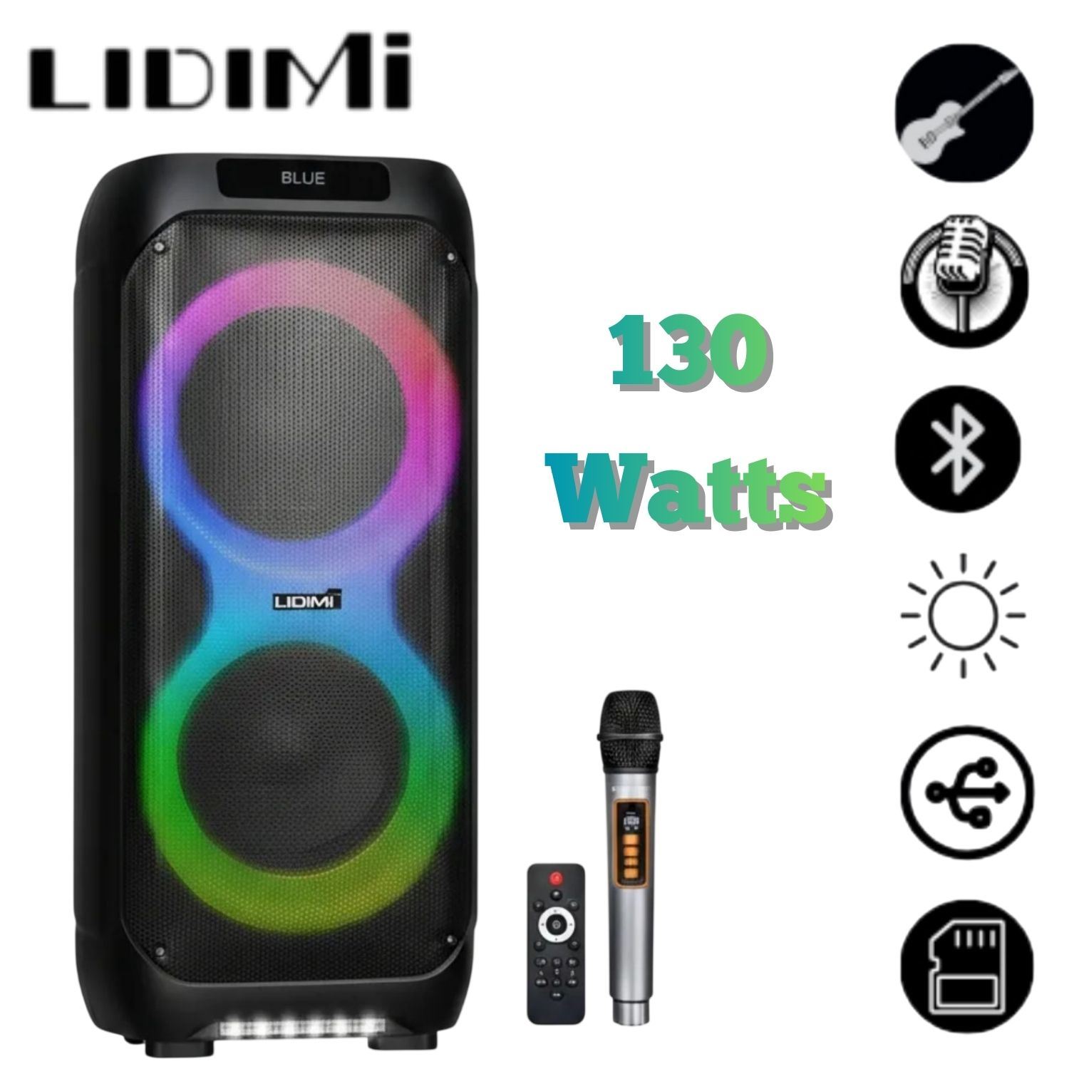 Torre de Sonido Portátil Lidimi LD S981AC USB BT  130W RMS Micrófono