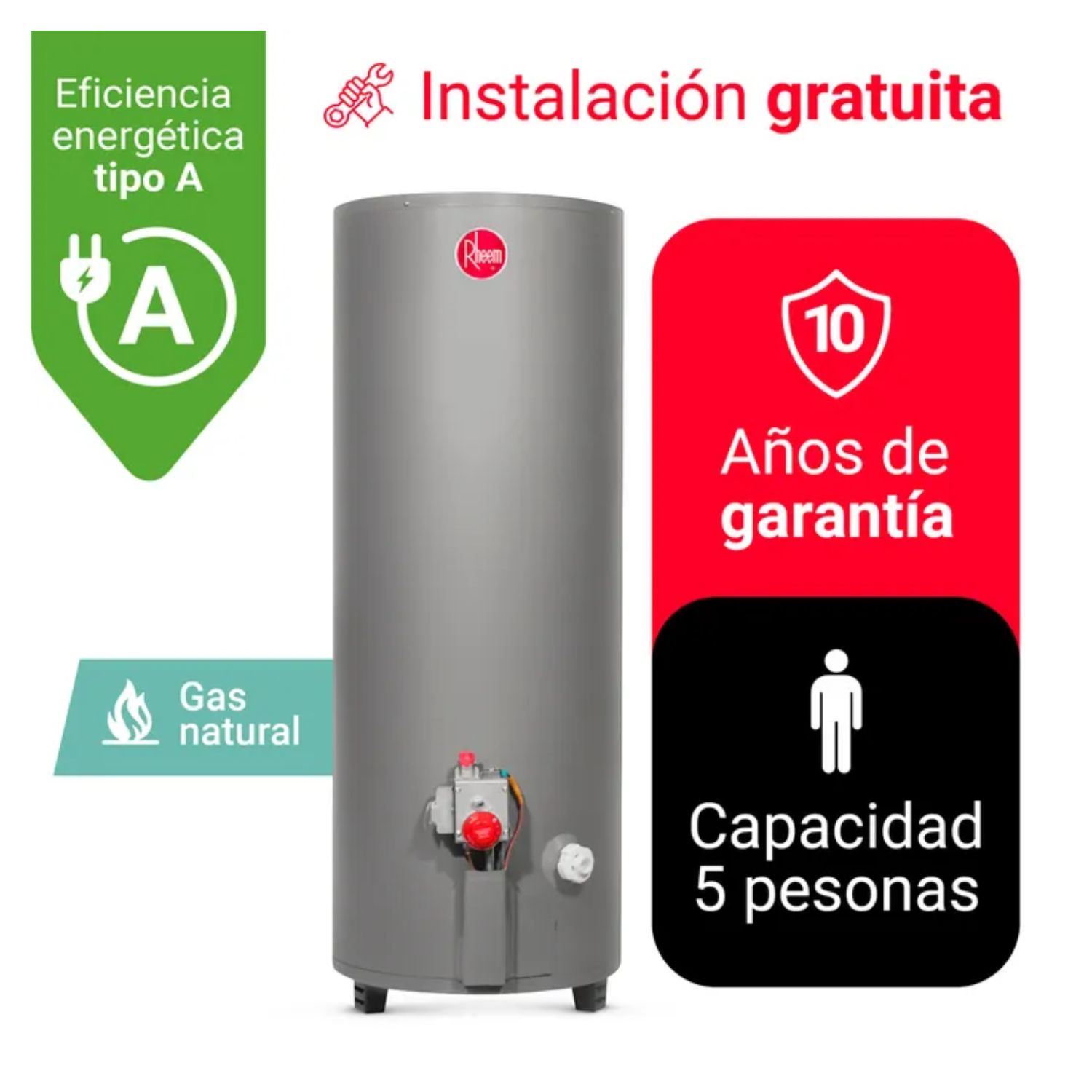 Termotanque Rheem Tipo B 152LT GN