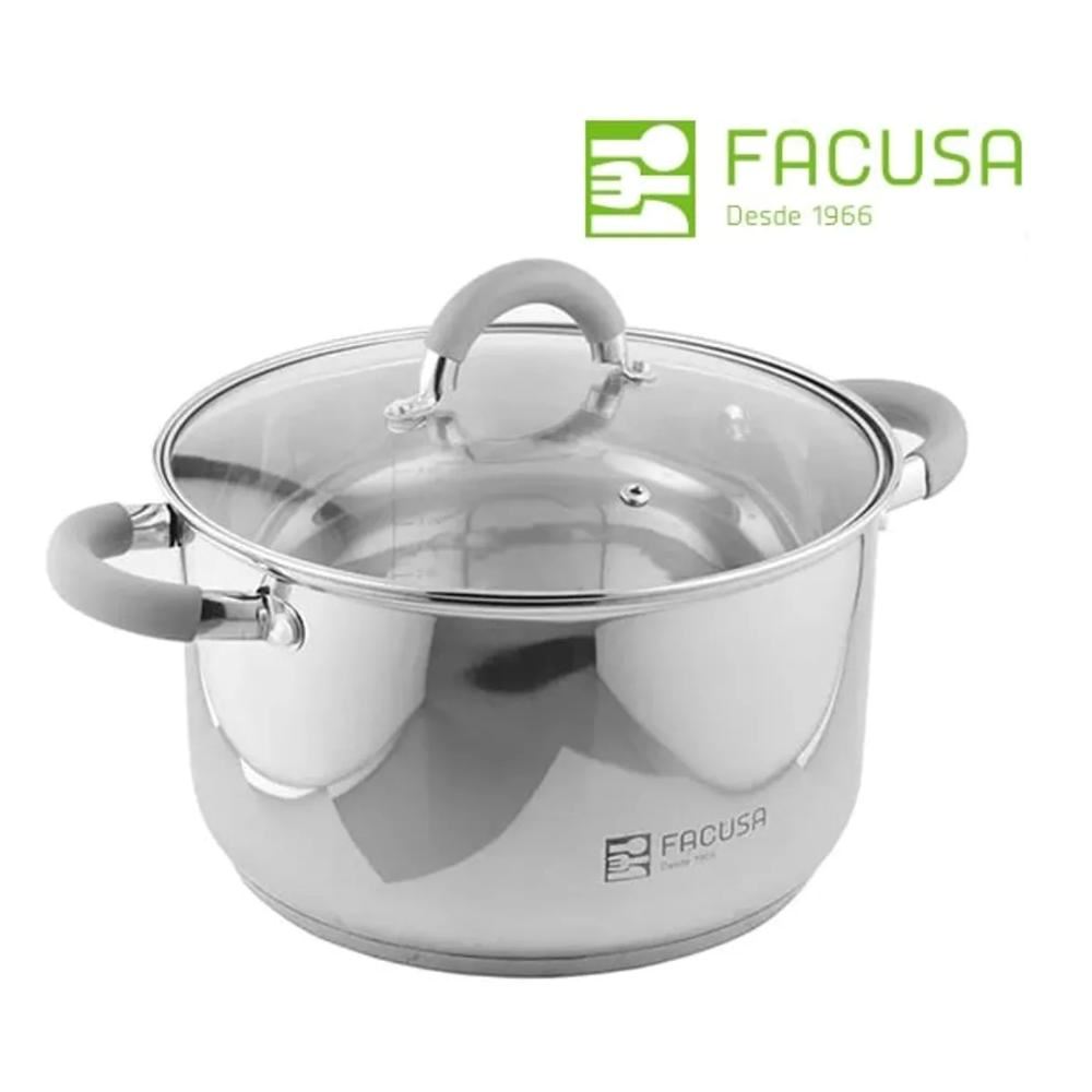 Olla de Acero Inoxidable con tapa escurridor de 24 cm - 4.5 litros Facusa