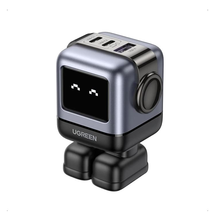 Cargador de pared UGREEN 65W Robot Led Display - Black
