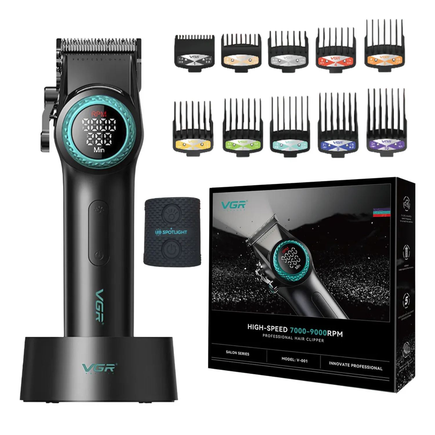 Cortadora de Pelo Profesional VGR V-001 Metálica con Cuchillas Cerámica DLC