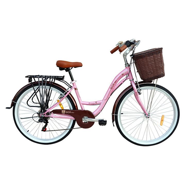 Bicicleta Box Vintage Modelo Romántica Aro 26 - Rosada