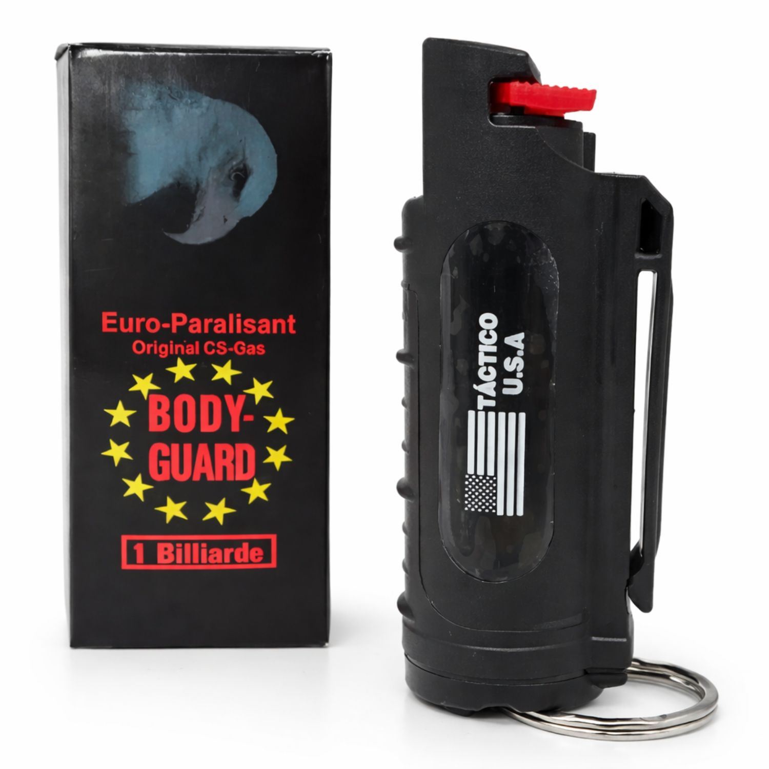 Gas Pimienta Defensa Personal 20ml con Llavero y Clip para Cinturón Alcance 3 Metros