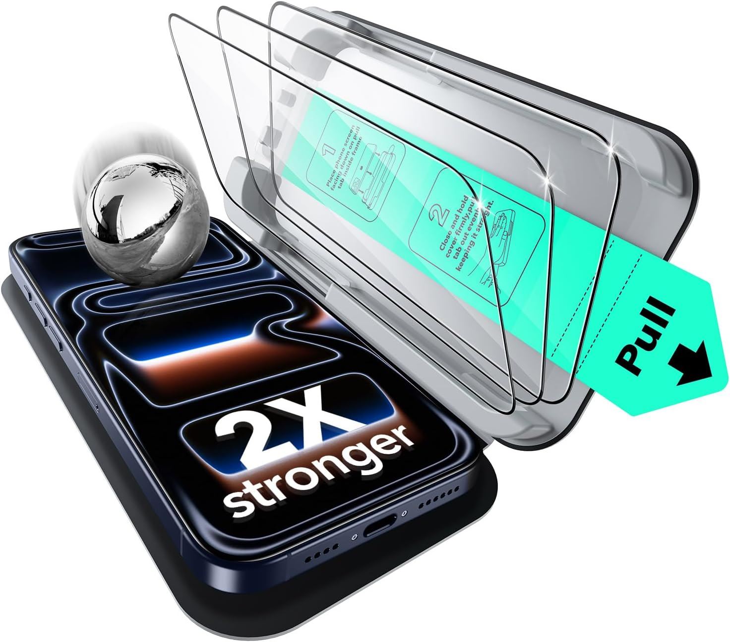 ESR Pack 3 Protectores de Pantalla para iPhone 17 Pro Vidrio Templado 9H Grado Militar