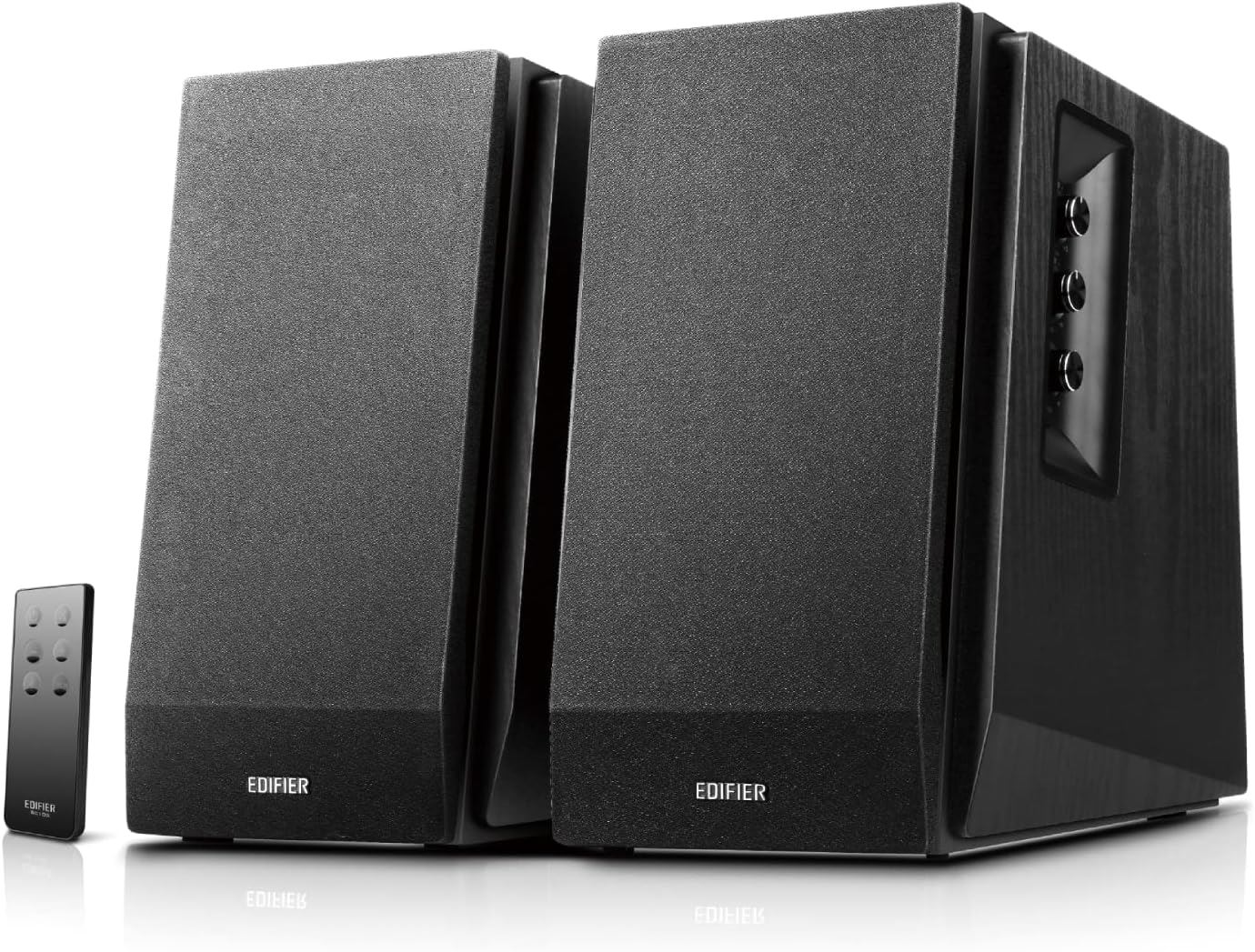 Edifier R1700BT Altavoces Bluetooth 2.0 Activos 66W RMS – Parlantes HiFi de Estantería con Entrada RCA y Control Lateral, Acabado en Madera - Negro