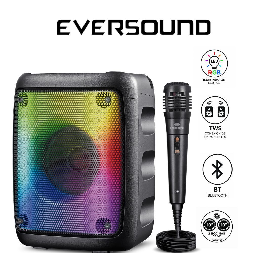 Parlante Eversound EV 5003 Dynamic Bocina de 3” con Microfono USB BT
