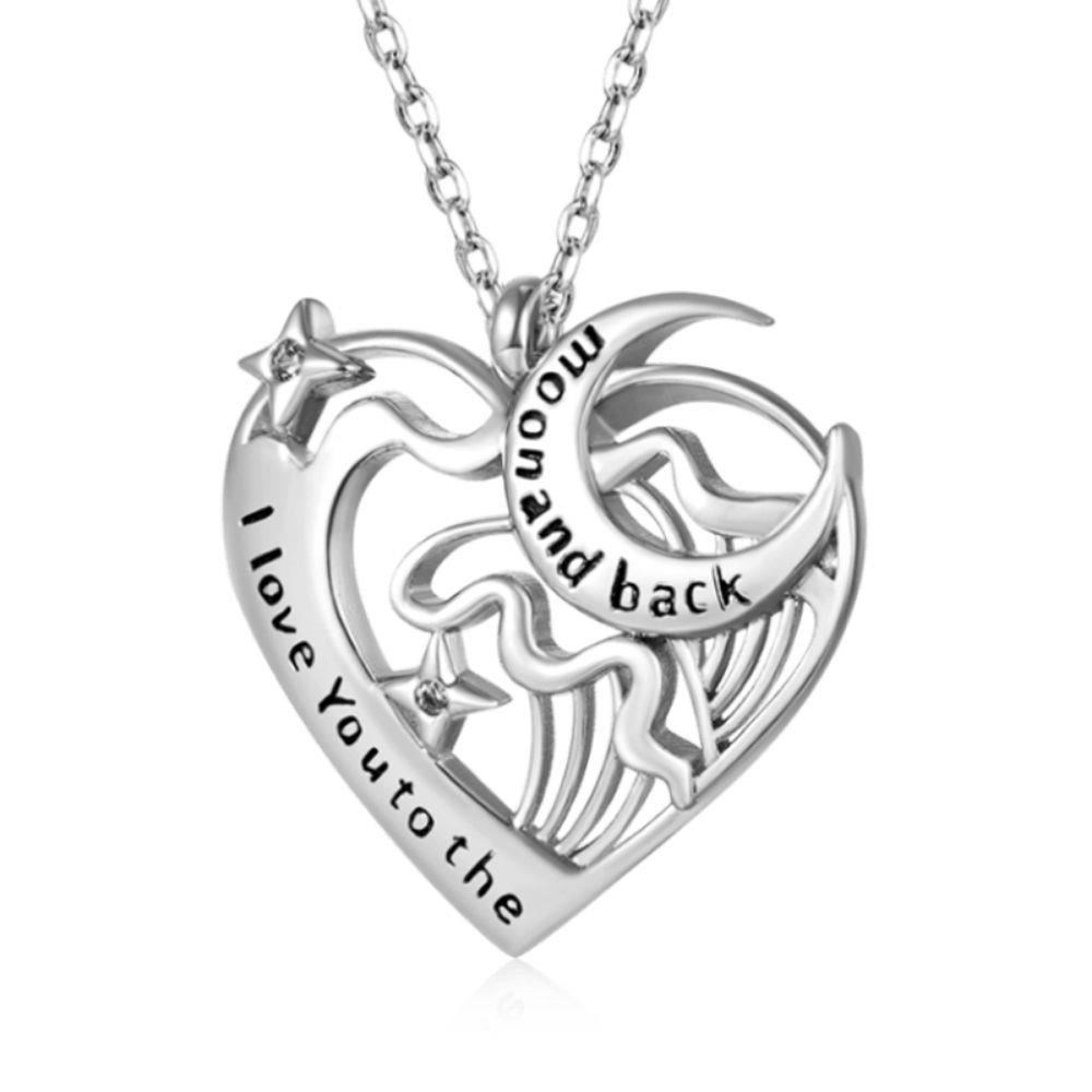 Collar de luna y corazón de amor de Gnoce "Te amo hasta la luna y más allá"