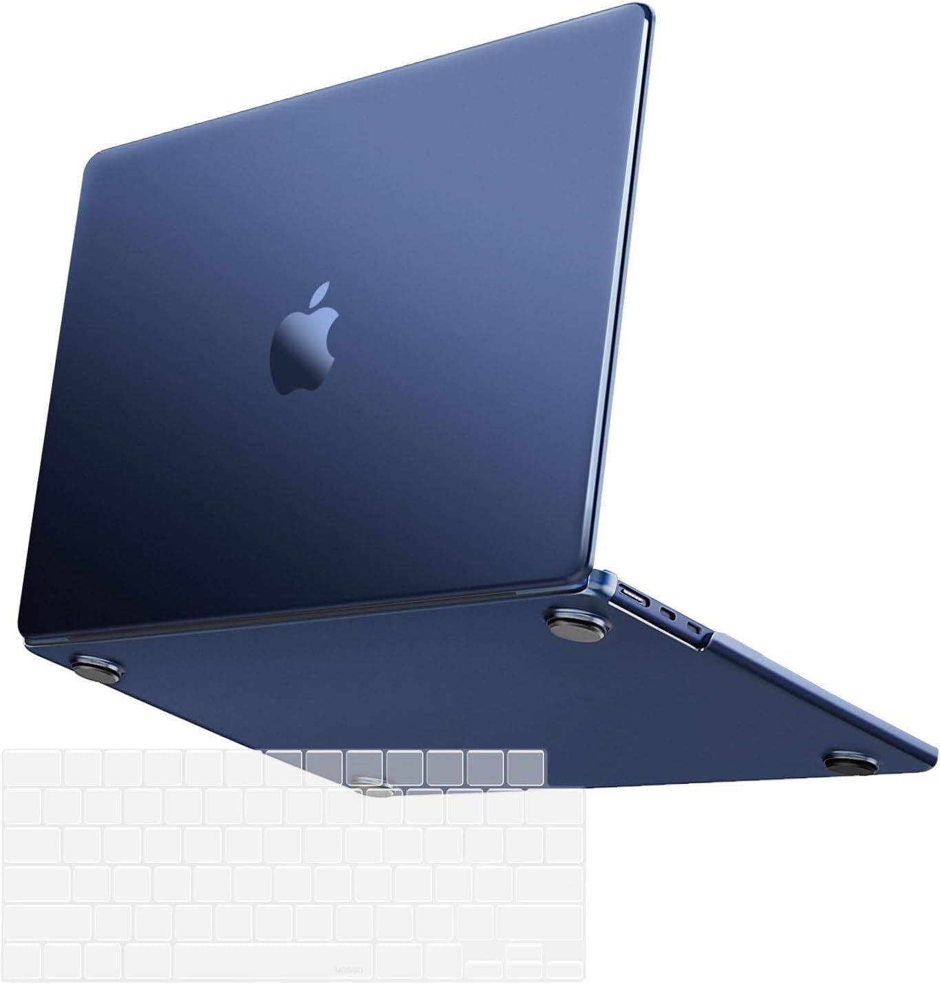 MOSISO Funda para MacBook Air 13.6” M5 M4 M3 M2 (2022-2026) – Case rígido ultrafino con protector de teclado y diseño ventilado - Midnight Clear