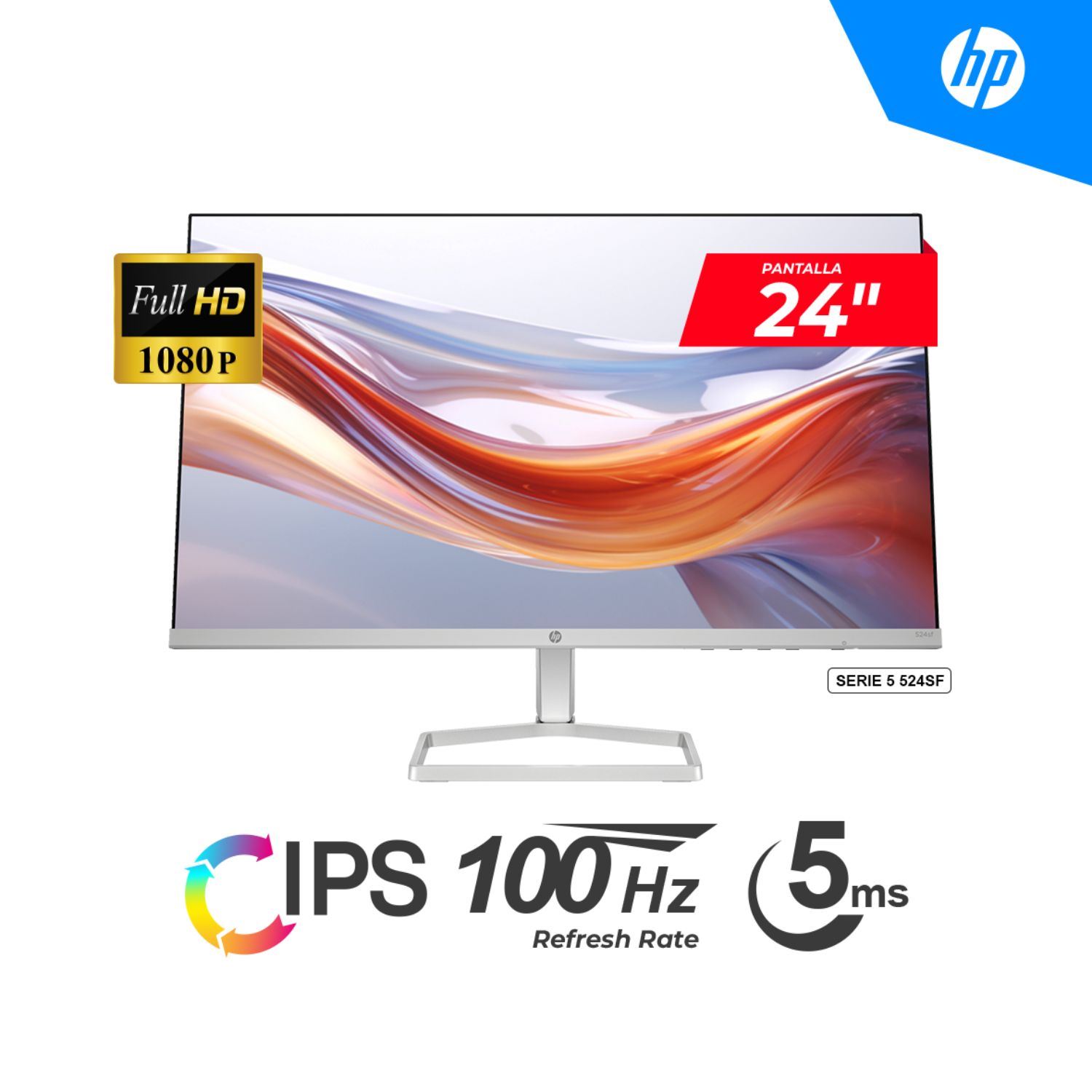 MONITOR HP SERIE 5 524SF 24" IPS FHD 1920 x 1080 HDMI VGA 5MS 100HZ BLACK