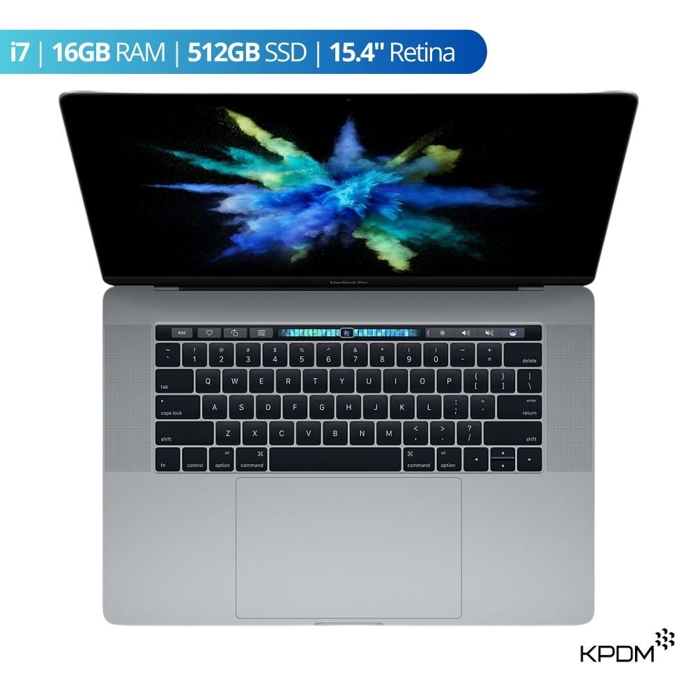 Laptop MacBook Pro 2017 Touch Bar i7 16GB 512GB 15.4" - Reacondicionado - Gris Espacial - Grado A