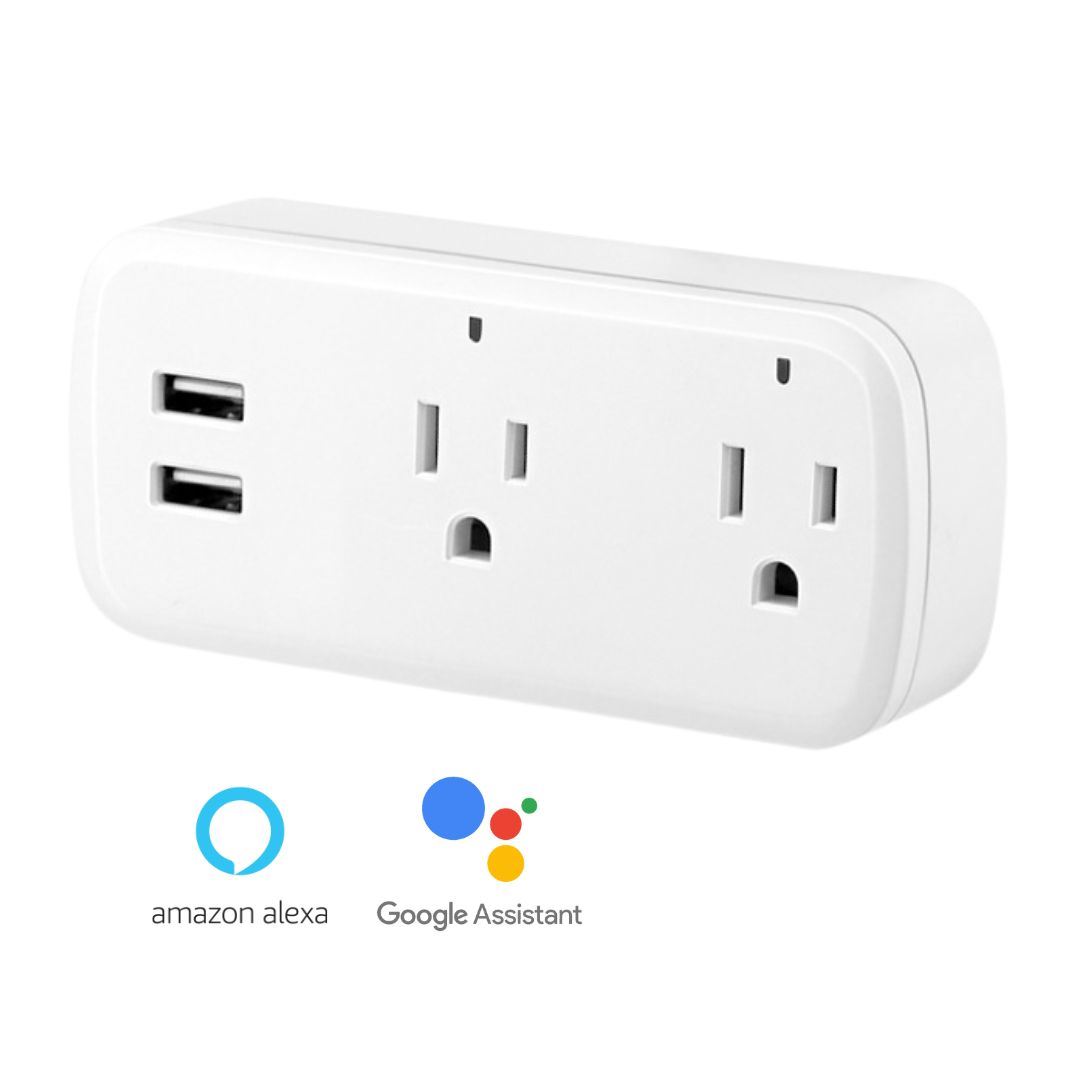 Enchufe Inteligente WiFi con 2 Tomacorrientes y 2 Puertos USB
