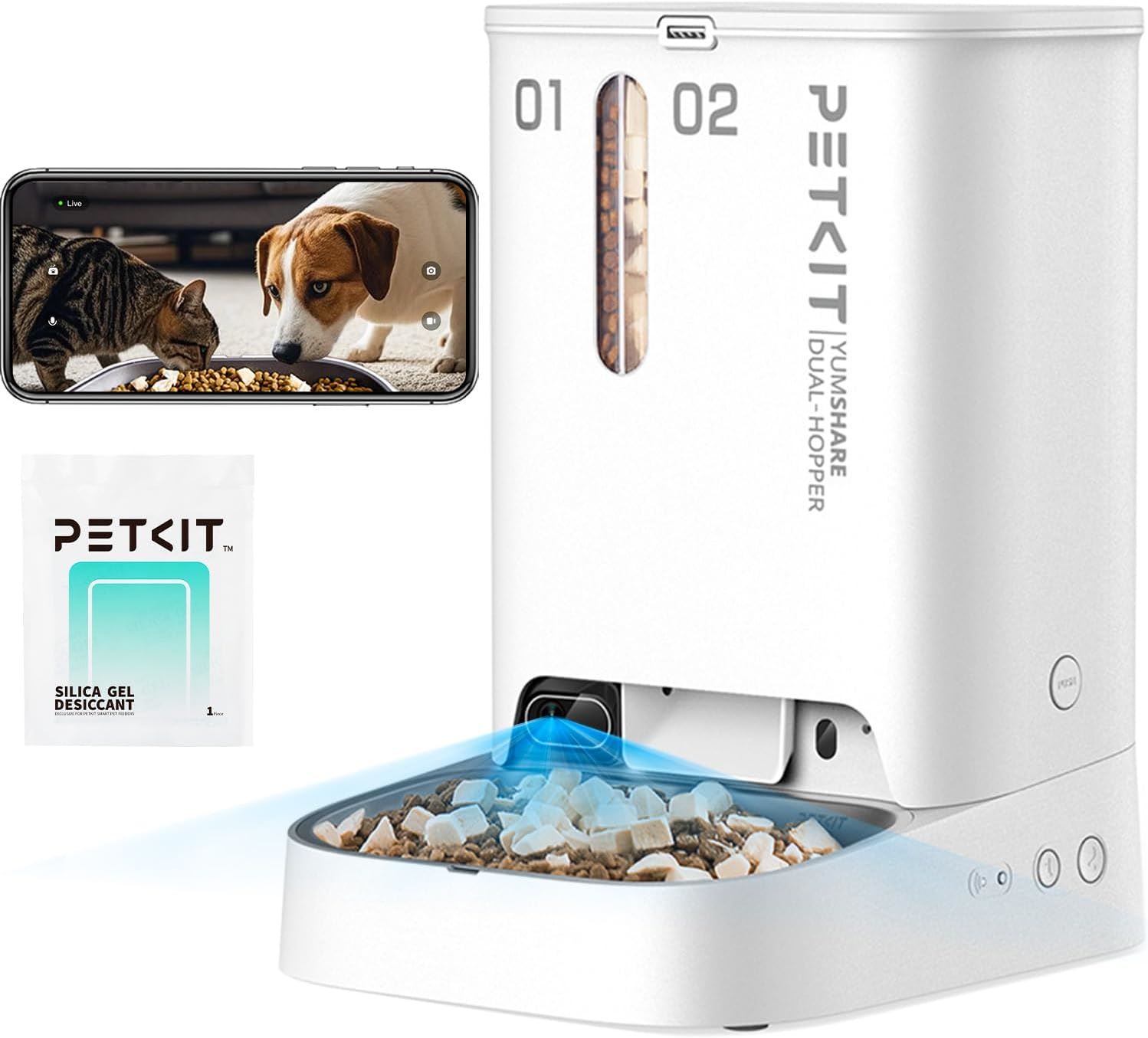 PETKIT Alimentador Automático con Cámara para Gatos y Perros 5L | Video HD 1080P, Visión Nocturna, Audio Bidireccional, WiFi 2.4G, Control por App