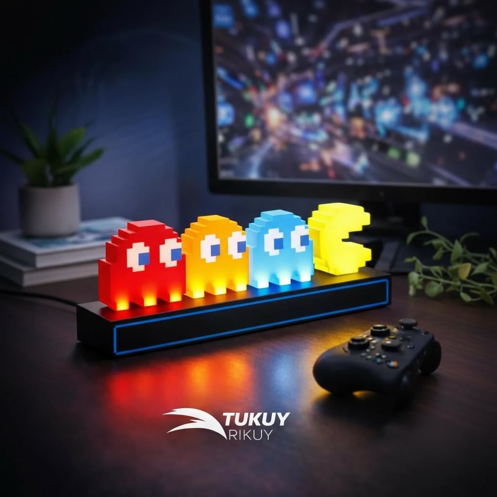 LÁMPARA LED PAC-MAN RETRO GAMER – DECORACIÓN NOVEDOSA 2026