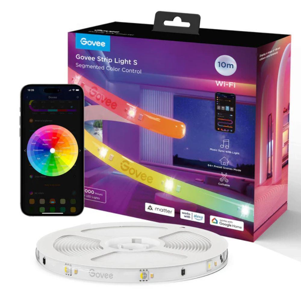 Tira De Luces Led Govee Inteligente Rgbicw 10m Wifi Bluetooth Matter