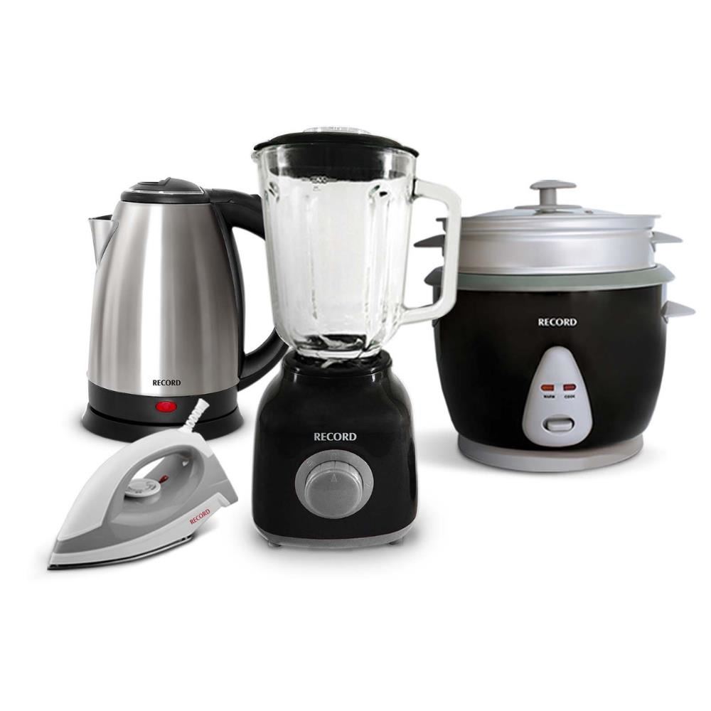 Record Combo x4 Caja Mágica - Licuadora, Arrocera, Plancha y Hervidor
