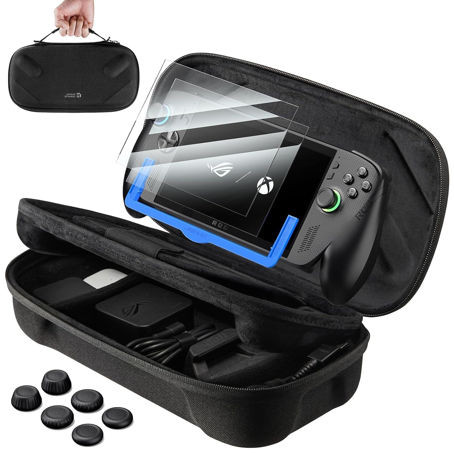 JSAUX Funda ROG Xbox Ally/Ally X Kit Accesorios 2 Screen Protectors y Thumb Grips