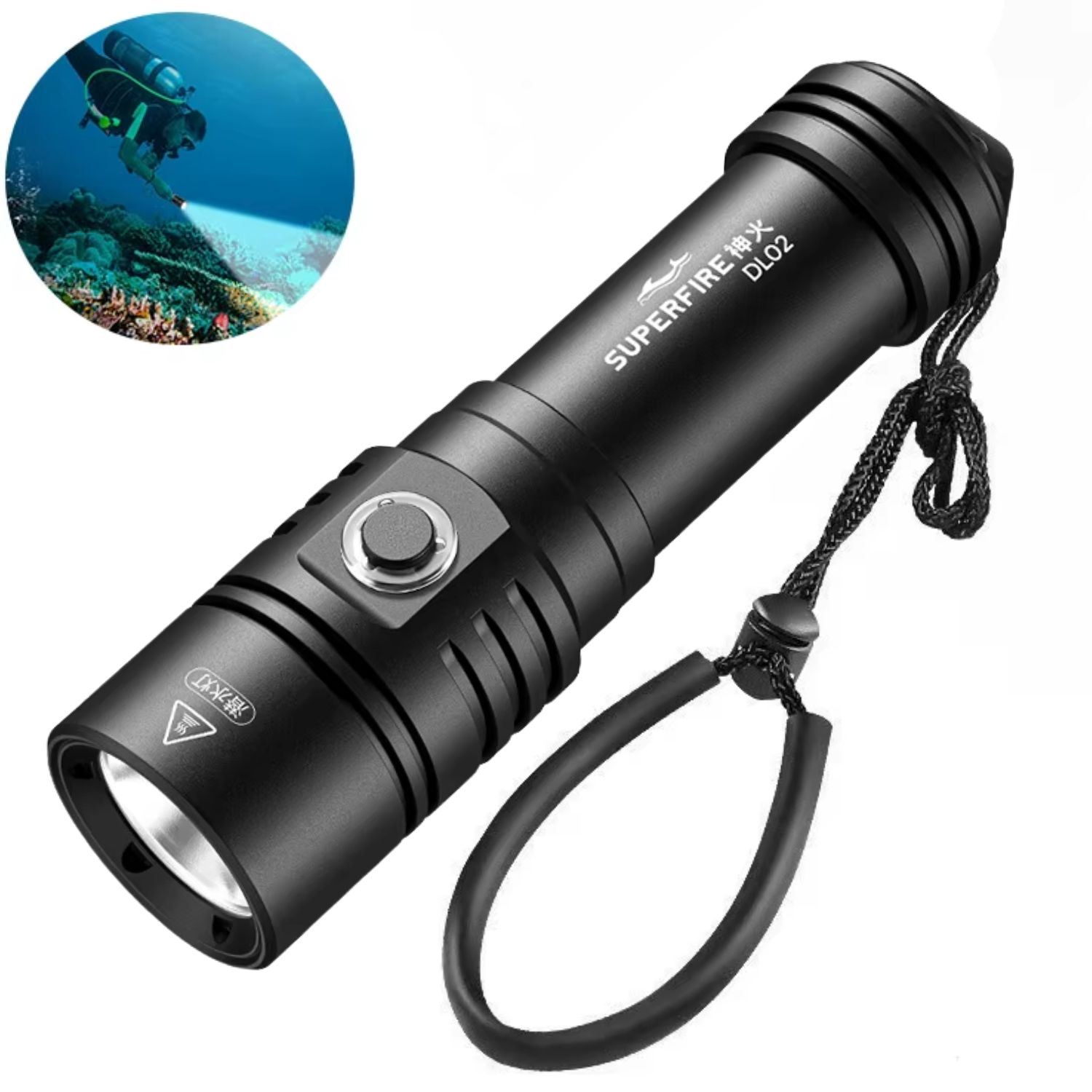 Linterna Profesional De Buceo 2000 Lúmenes IPX8 Recargable 5000mAh Alcance De 250 Metros Para Exploración Marina