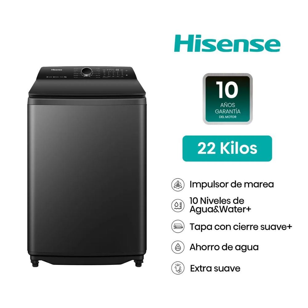 Lavadora Carga Superior 22Kg WT5I2223DB Hisense