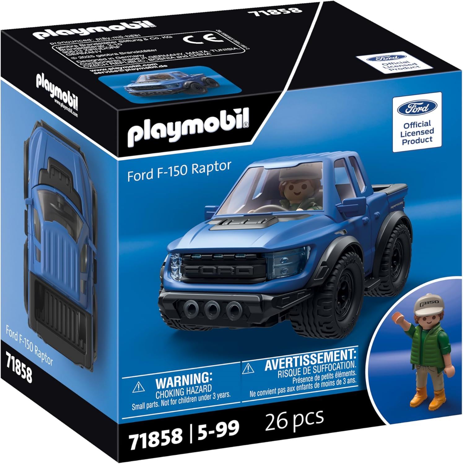 Playmobil Ford F-150 Raptor 71858 Camioneta Pick Up con Figura Coleccionable 26 Piezas
