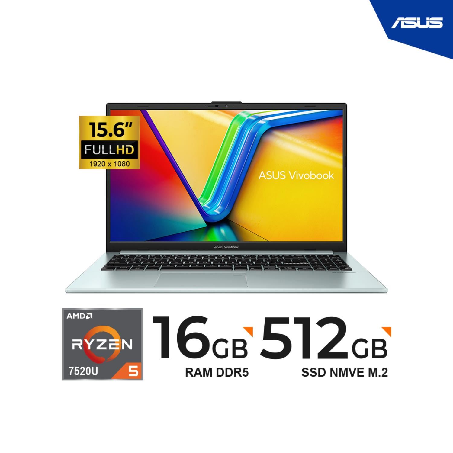 LAPTOP ASUS VIVOBOOK E1504FA-NJ545 RYZEN 5-7520U 16GB 512GB SSD 15.6 FHD Freedos