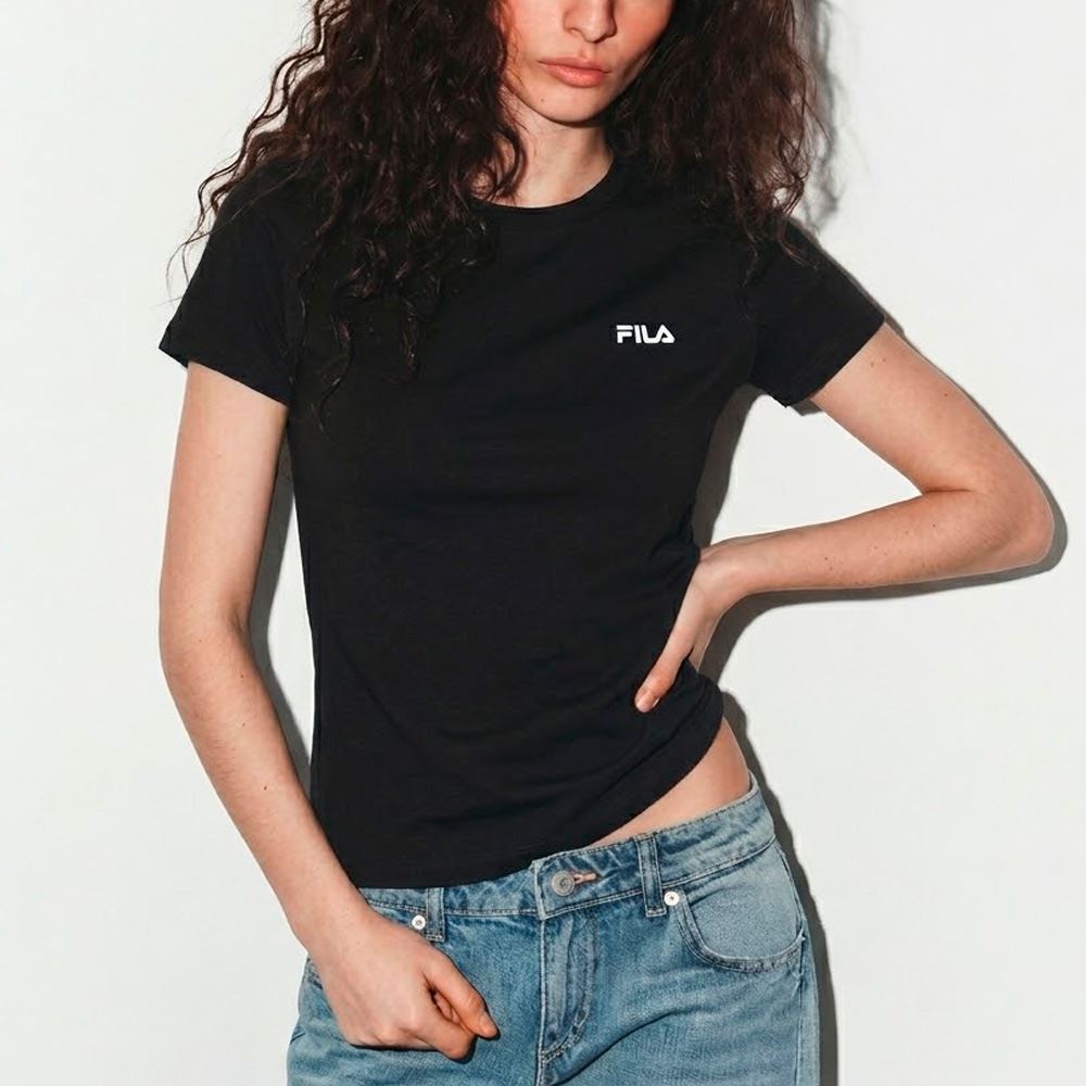 Polo Manga Corta Fila Cuello Redondo Negro