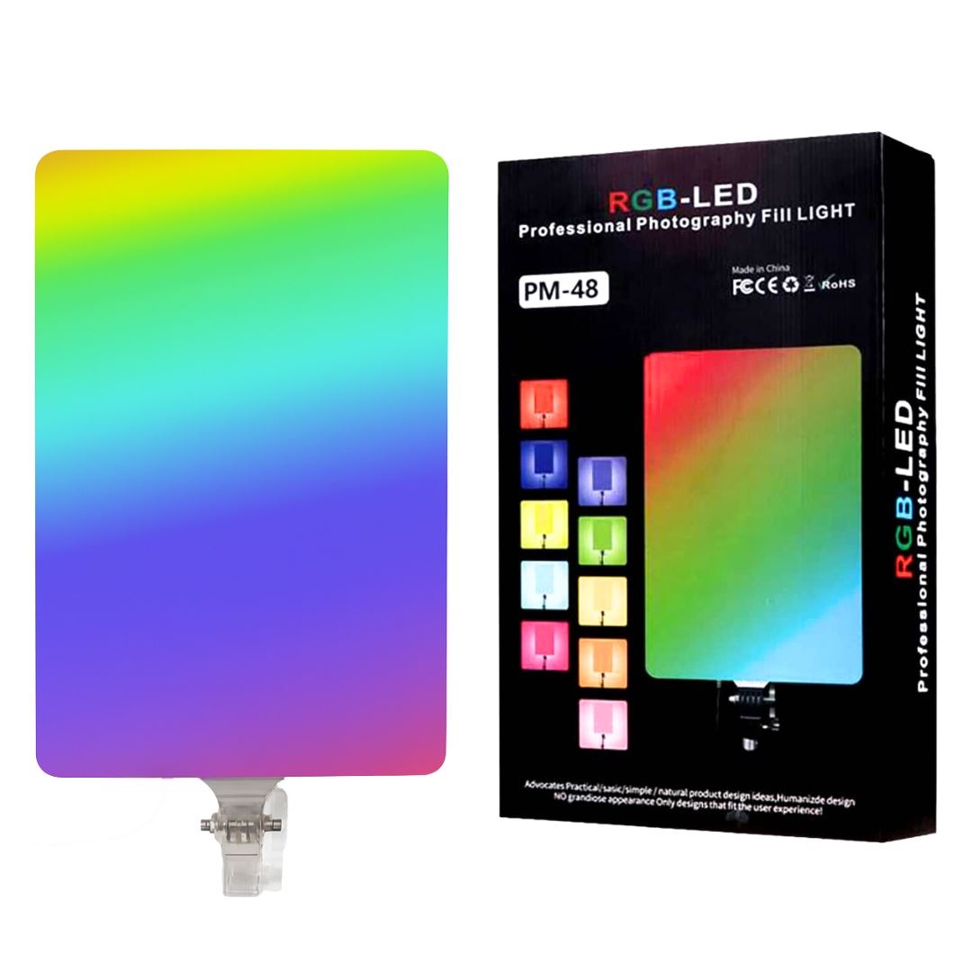 Panel de Luz LED RGB 100W PM-48 con Control Remoto y Botones