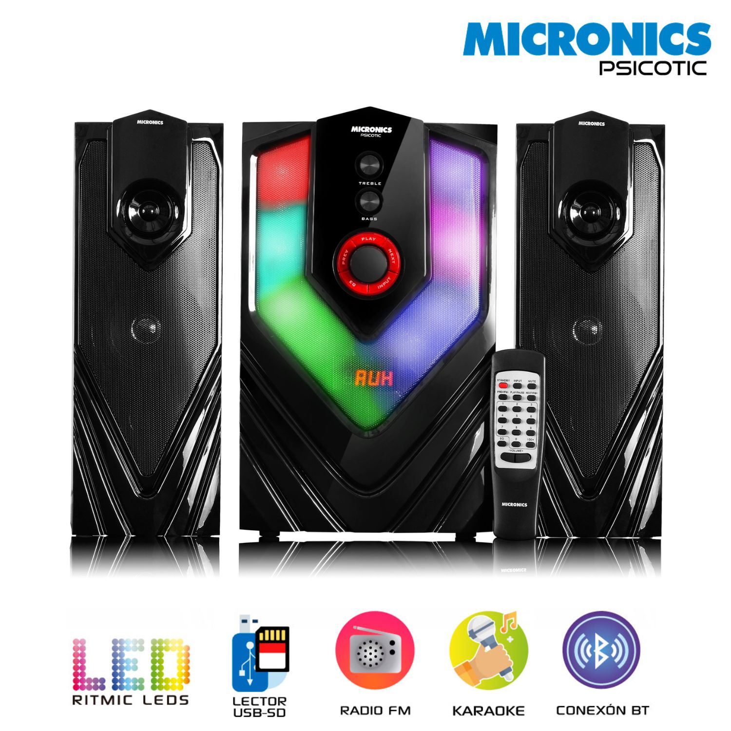 Equipo de Audio Micronics MIC S7005KTV BT USB SD Ritmic LED Karaoke