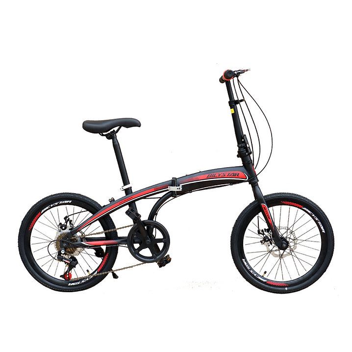 Bicicleta Plegable Aro 20 Con Frenos de Disco Unisex - Negro