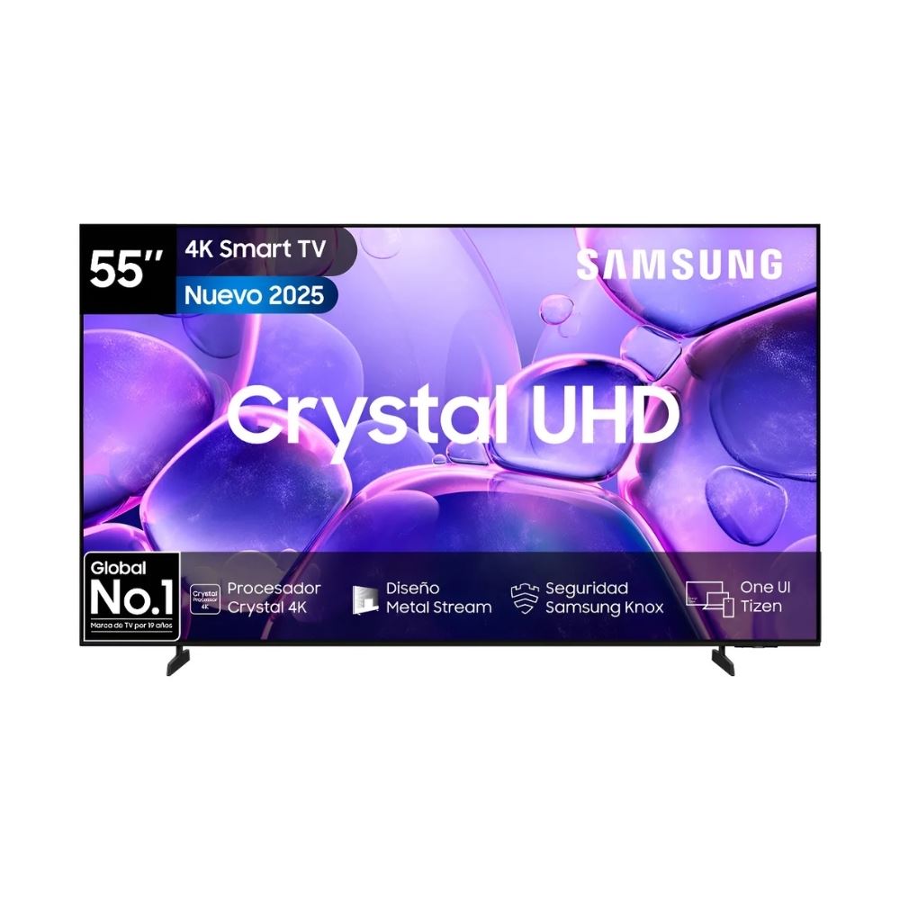 SAMSUNG | Televisor Samsung 50" Pulg. Crystal 4K UHD UN55U8000FGXPE Smart TV Modelo 2025 - Negro
