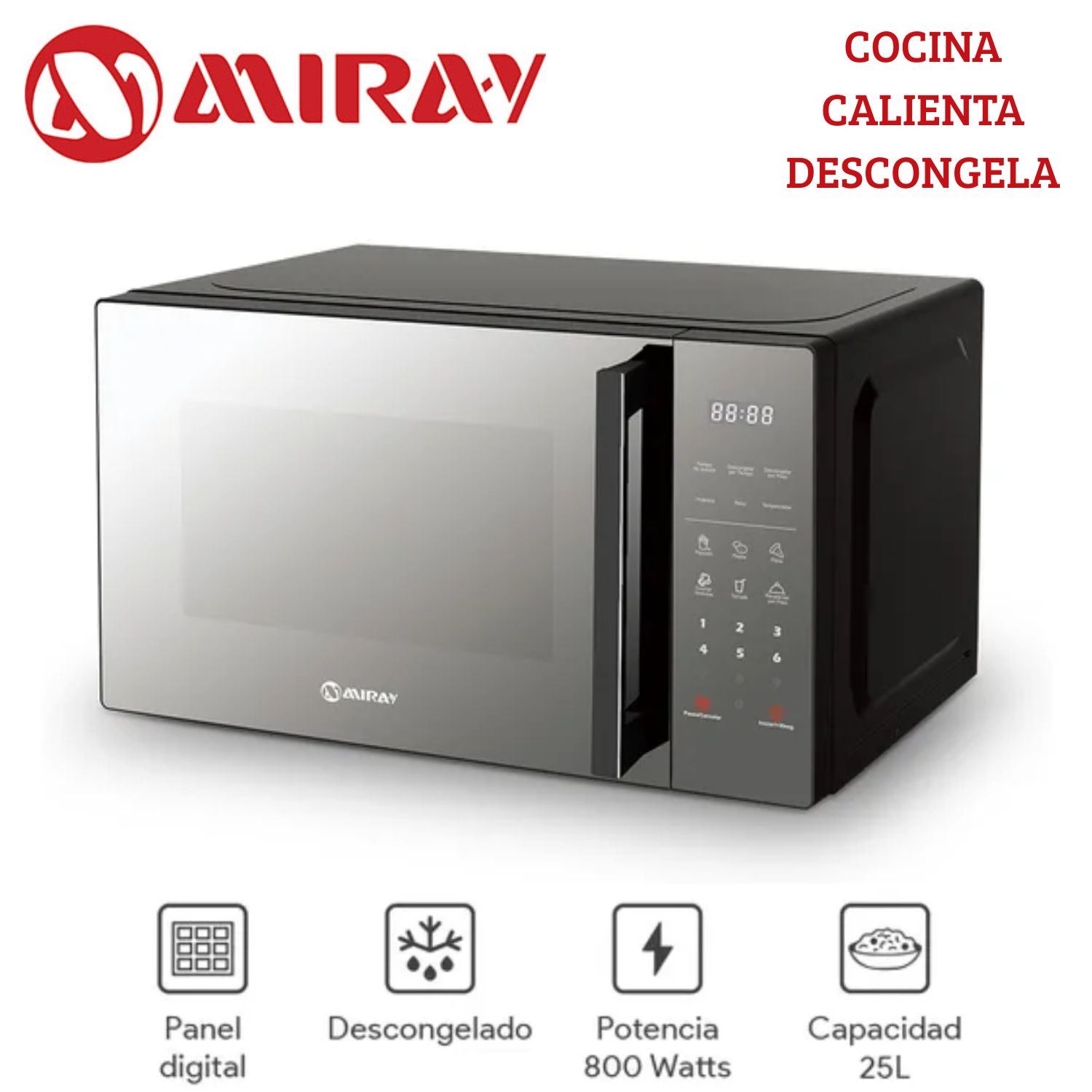 Horno Microondas Miray HMM-255N 25 Litros Panel Digital