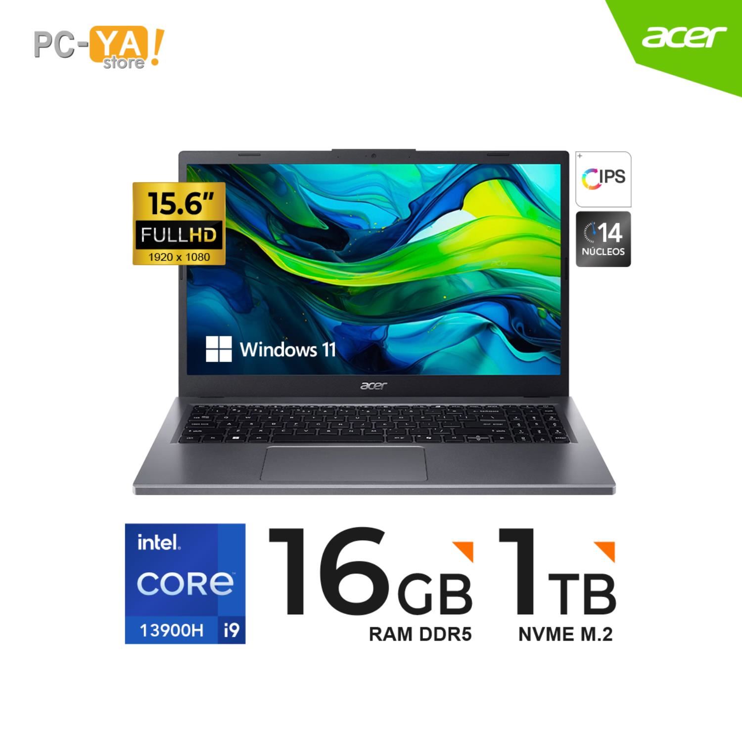 LAPTOP ACER ASPIRE 15 Intel I9-13900H/16GB/1TB SSD/15.6"FHD/WINDOWS 11