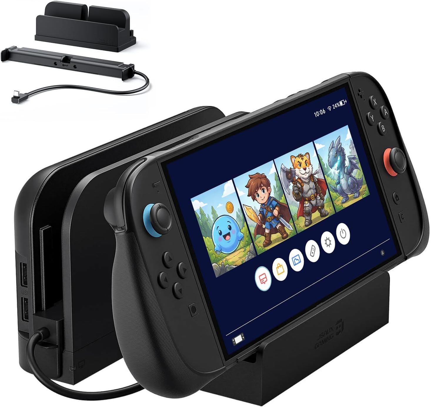 JSAUX - 2 en 1 cable extensor y stand para Nintendo Switch 2