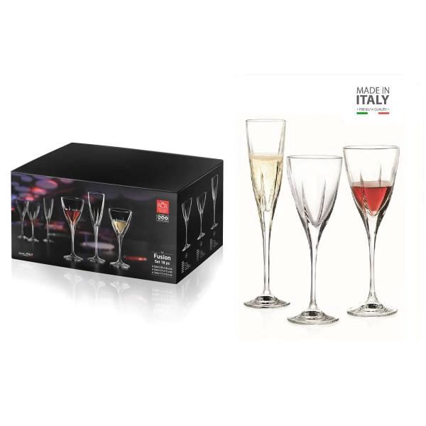 Set de Copas x 18 Piezas RCR - Modelo Fusion 100% Hecho en Italia