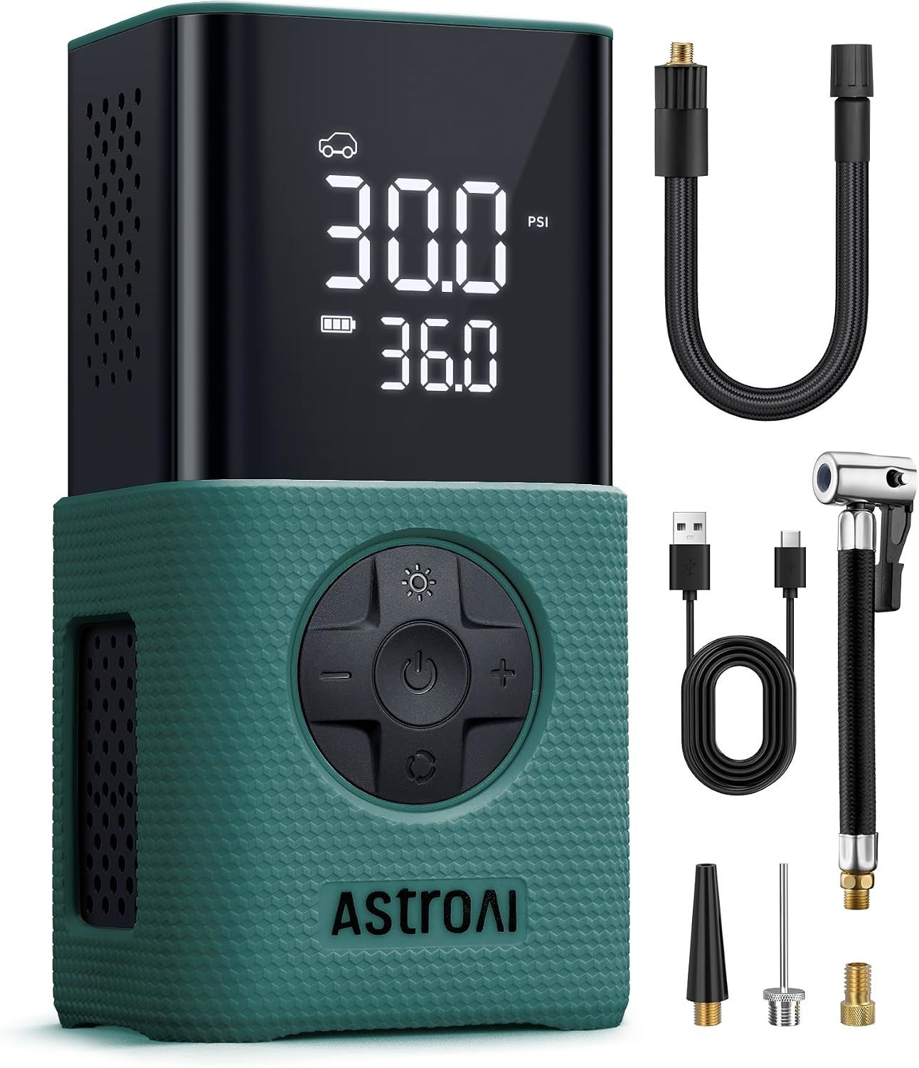 AstroAI L7S Inflador de Neumáticos Inalámbrico 150 PSI con Pantalla Digital y Luz LED - Verde