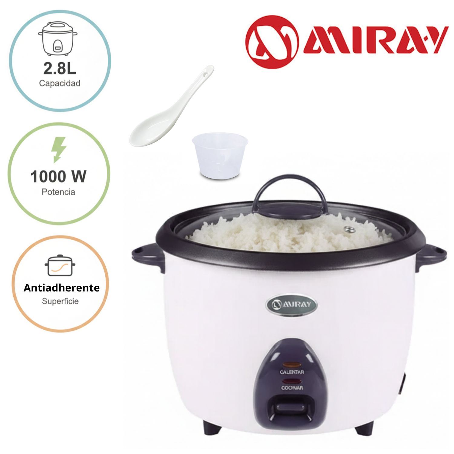 Olla Arrocera Miray Familiar OM-T349 2.8 Litros Antiadherente c/ Espátula
