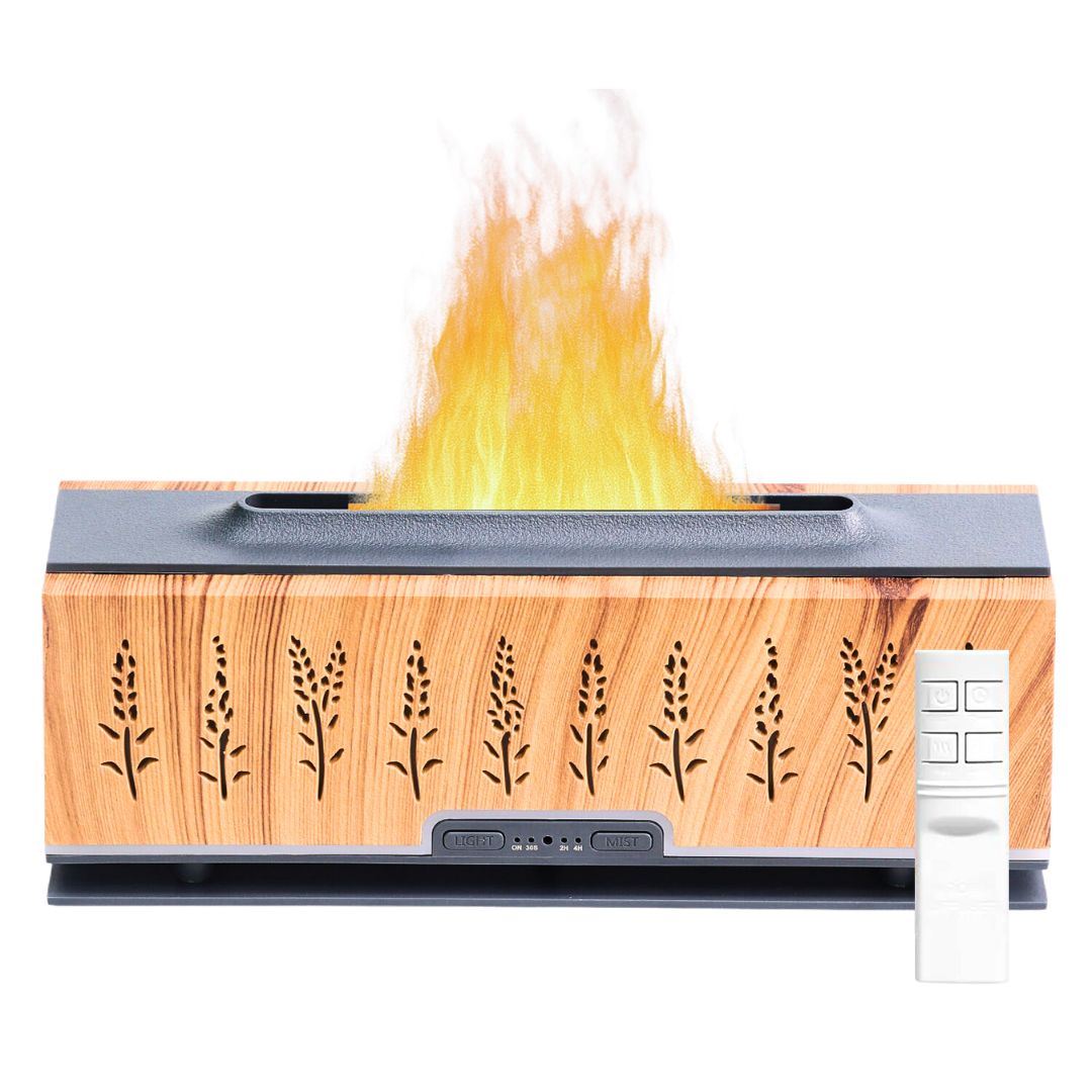 Difusor Ultrasónico 200 ml con Luz Tipo Llama Temporizador y Control