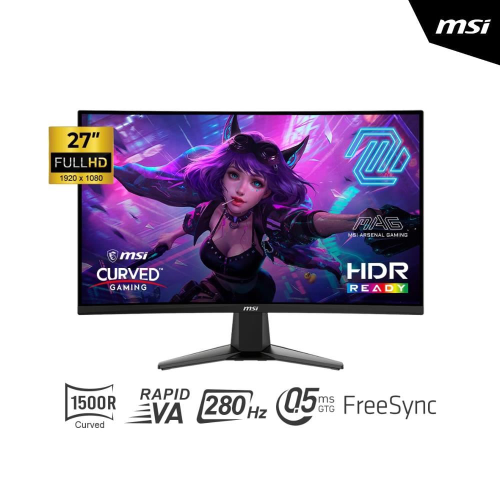 MONITOR CURVO GAMING MSI MAG 276CXF 27" FHD 1920x1080 1500R Rapid VA 280Hz HDMI x2/DP 0.5MS ADAPTIVE-SYNC