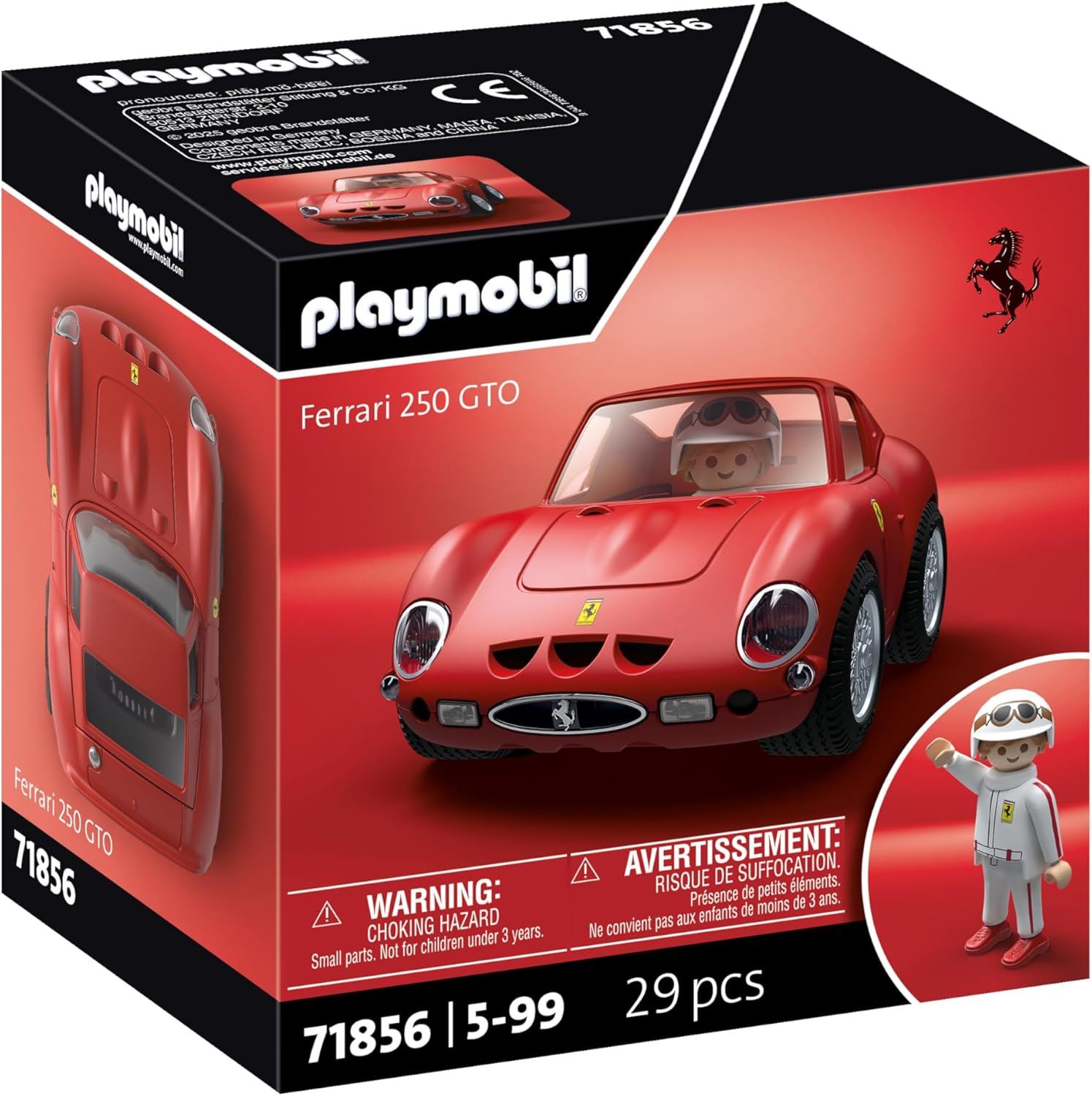 Playmobil Ferrari 250 GTO 71856 Auto Deportivo Clásico con Piloto Coleccionable 29 Piezas