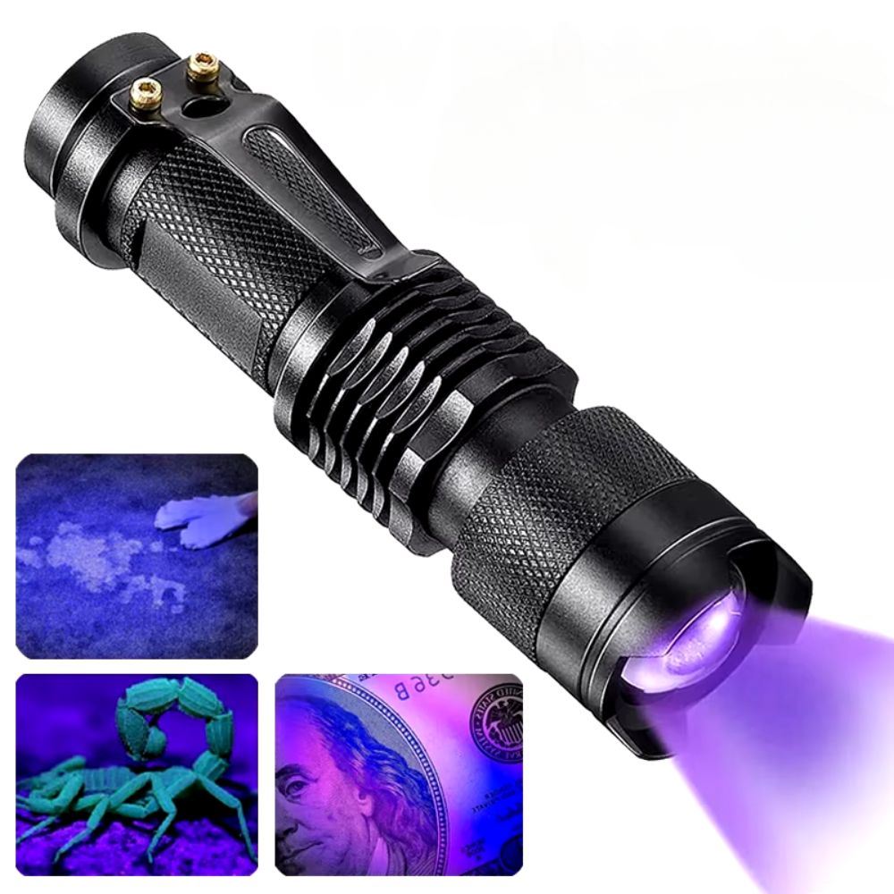 Linterna Detector Billetes Uv Ultravioleta Zoom 395nm Recargable