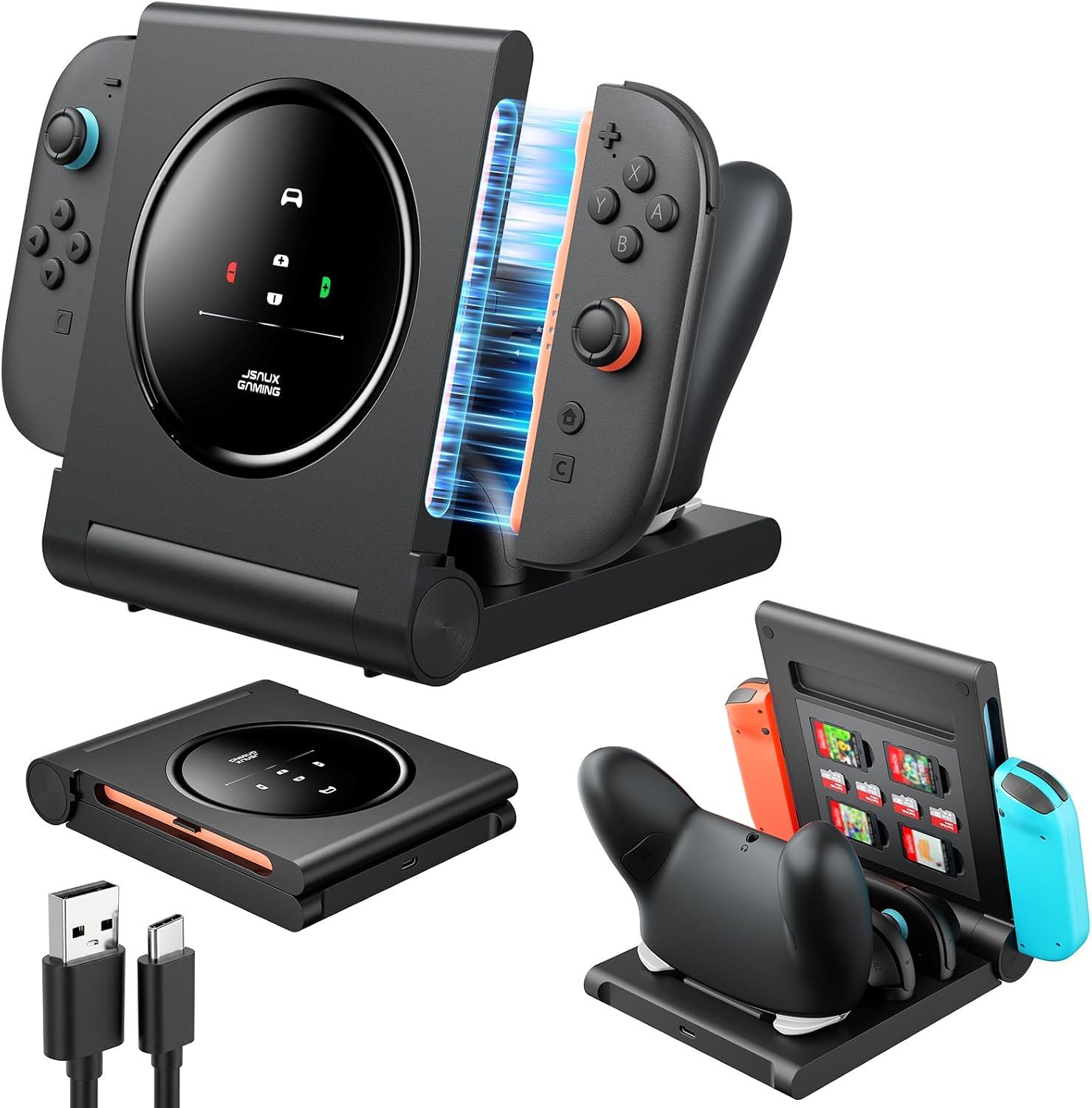 Jsaux Dock de Carga 5 en 1 para Nintendo Switch 2