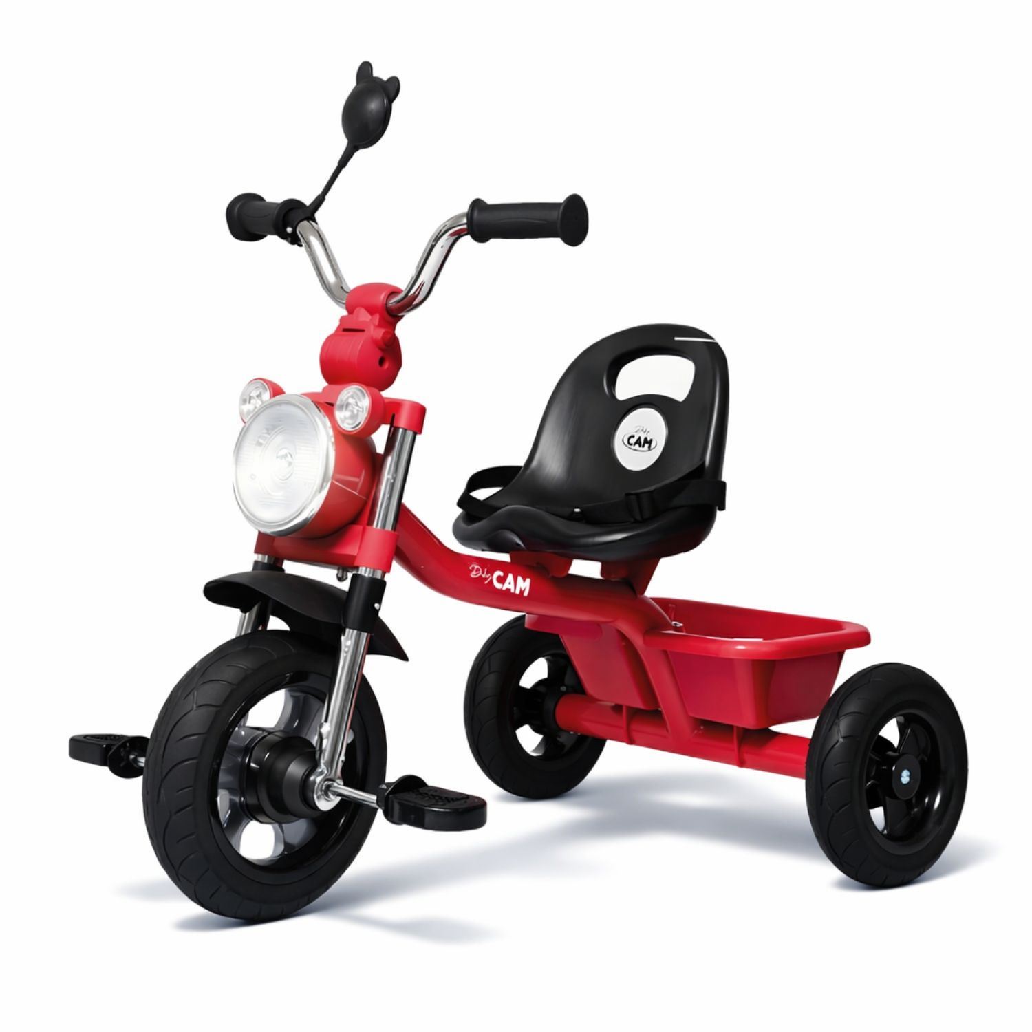 Triciclo Infantil Estilo Moto 3 Ruedas con Cinturón y Canasta 1.5 a 5 Años