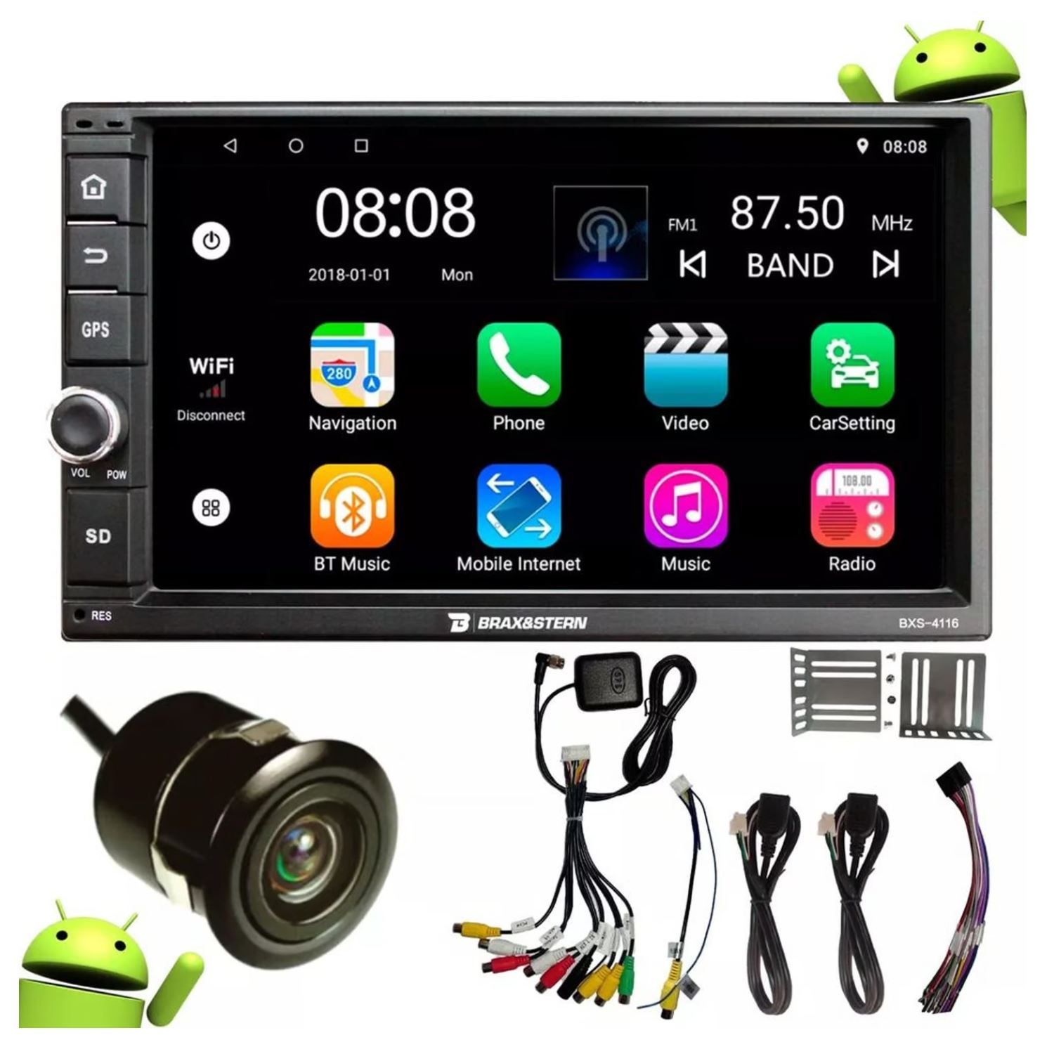 Autoradio Android Hd 7 Pulgadas 2 Din Bt Wifi Gps 1Gb+16Gb
