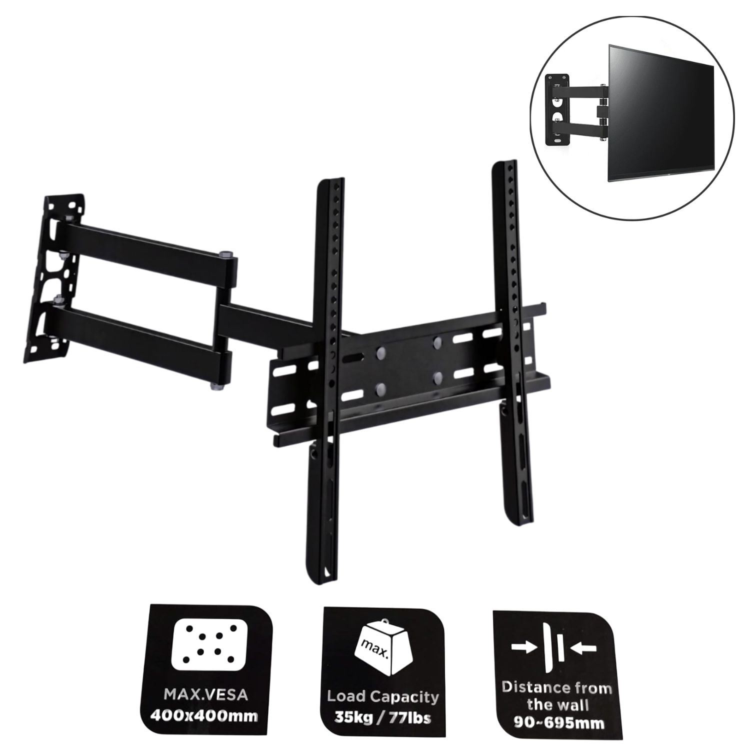 Soporte montaje de TV MD3226 para LCD/LED de 22" a 65" Movimiento completo